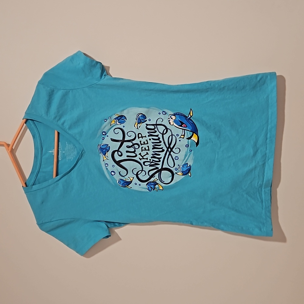 Disney Dora 'Just Keep Swimming' Nemo short sleeve XL teal turquoise